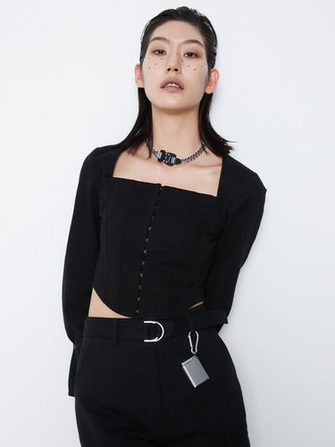 Square Neck Corset Blouse (Black) - HAE BY HAEKIM - Modalova