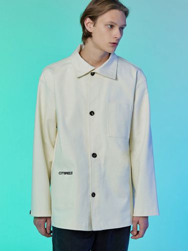 Logo Embroidered Twill Cotton Shirt Jacket - CITYBREEZE - Modalova