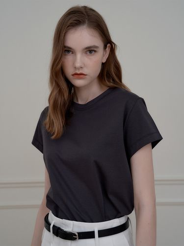 Silket Round T-Shirt_Charcoal - MAROYH - Modalova