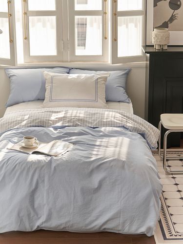 French Blue Stripe Duvet Cover - DECOVIEW - Modalova