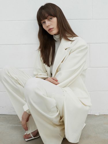 Twill Oversized Fit Jacket _Cream - ouie - Modalova