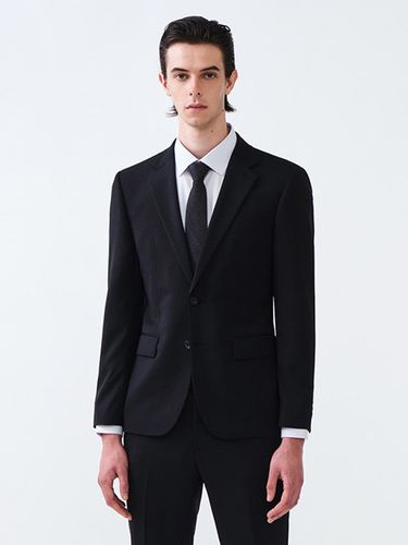 Slim Fit Twill Suit Jacket (Black) - STCO - Modalova