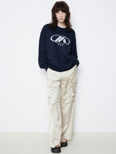 Logo Printed Sweatshirt (Navy) - HAE BY HAEKIM - Modalova