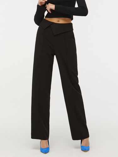 Fold Pin-tuck Wide Slacks _ Black - CITYBREEZE - Modalova