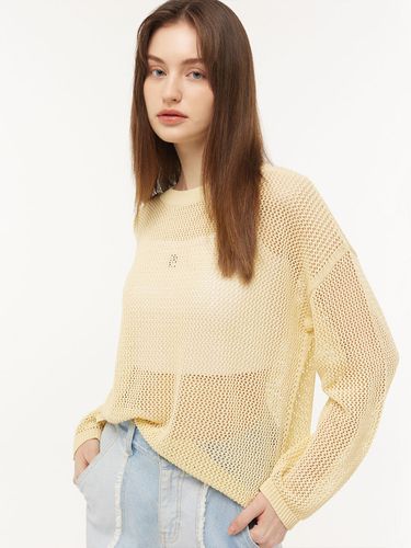 Mesh Lettering Loose Fit Knit _ - CITYBREEZE - Modalova