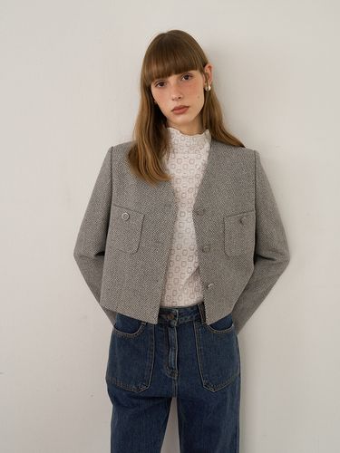 Cropped V-neck Jacket OH3XJ1410 - OLIVE DES OLIVE - Modalova