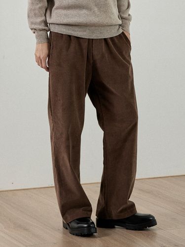 Relaxed Fit Corduroy Pants - Brown - Analogmood - Modalova