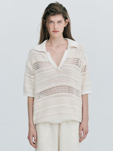 Crochet Knit Top _ Cream - WNDERKAMMER - Modalova