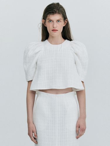 Tweed Puff Top _ White - WNDERKAMMER - Modalova