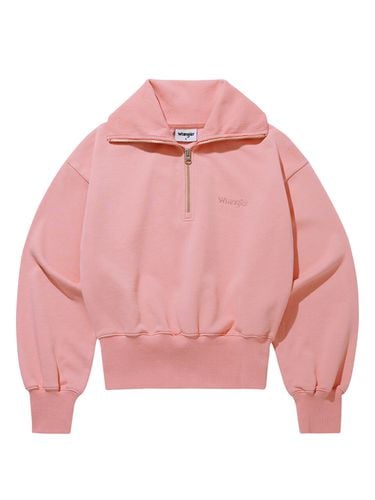 Standard Cropped Half Zip-Up Sweatshirt_Pink - Wrangler - Modalova