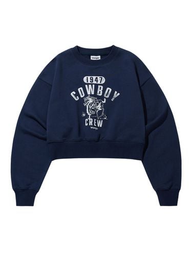 Relaxed Cropped Cowboy Sweatshirt_Navy - Wrangler - Modalova