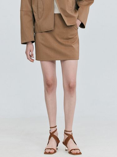 Leather Mini Skirt _ Camel - WNDERKAMMER - Modalova