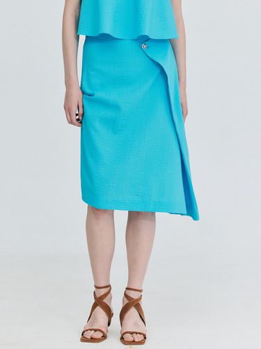 Tuck Pencil Skirt _ Blue - WNDERKAMMER - Modalova