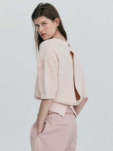 Back Open Knit Top _ Pink - WNDERKAMMER - Modalova