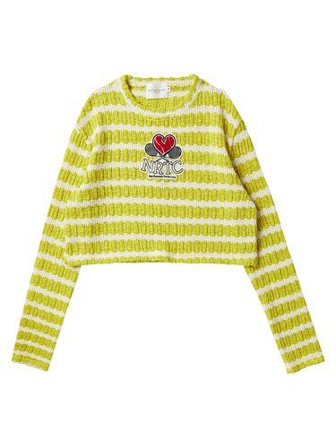 Nomantic Tennis Logo Patch Striped Sweater - beyondcloset - Modalova