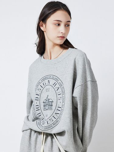 Design House Logo Oversized Long-Sleeve T-shirt - beyondcloset - Modalova