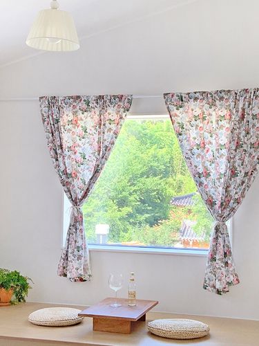 Vintage Rose Flower Curtain - Mood Sunset - Modalova