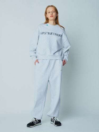 Standard Sweat Pants_Melange White - INSTANTFUNK - Modalova