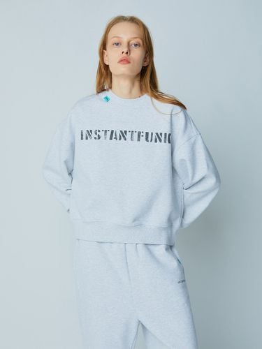 Standard Logo Sweatshirt_Melange White - INSTANTFUNK - Modalova