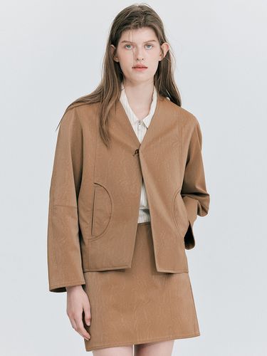 Leather Stitch Jacket _ Camel - WNDERKAMMER - Modalova