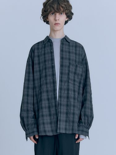 Basic Loosed Tartan Check Shirt () - AREUBAN - Modalova