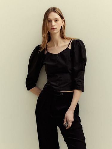 Paper Strap Blouse_Black - LETQSTUDIO - Modalova