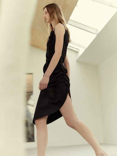 Draped Slip Dress_Black - LETQSTUDIO - Modalova