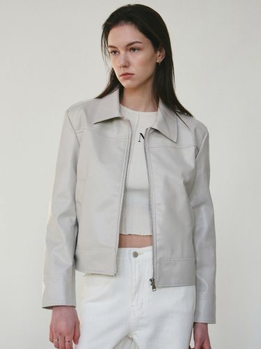 Essential Vegan Leather Jacket_Cream - NICK&NICOLE - Modalova