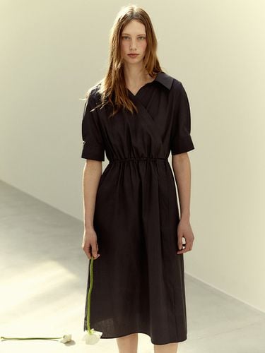 Wrap Shirt Dress_Charcoal - LETQSTUDIO - Modalova