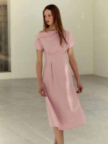 One Shoulder Draped Dress_Pink Lavender - LETQSTUDIO - Modalova