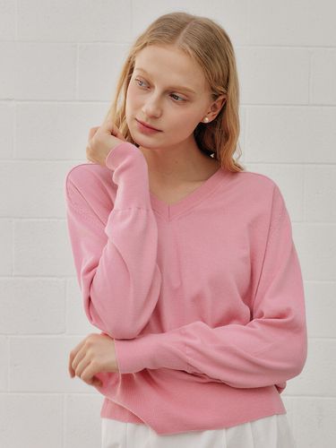 V-neck Knit Sweater _Pink - YUPPE - Modalova