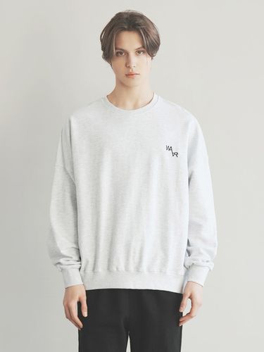 Logo Sweatshirt _ White Melange - WAAR FOR MEN - Modalova