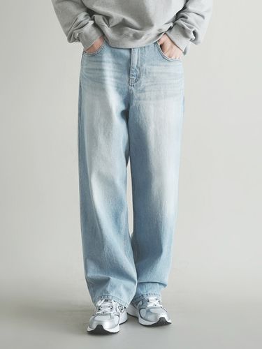 Short/Long] Brushed Wide Denim Pants _ - WAAR FOR MEN - Modalova