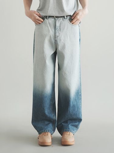 Point Wide Denim Pants _ Deep Blue - WAAR FOR MEN - Modalova