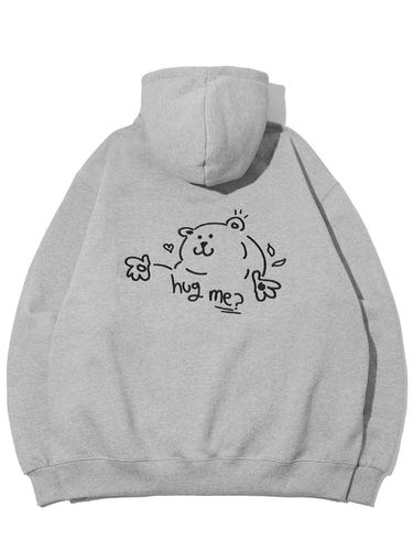 Hug Me Embroidery Hoodie (Gray) - CPGN - Modalova