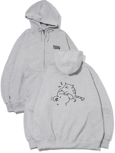 Enjoy CAT Embroidery Zip-Up Hoodie () - CPGN - Modalova