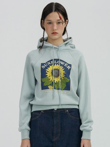 Via Sunflower Hoodie_Mint - VIA PLAIN - Modalova