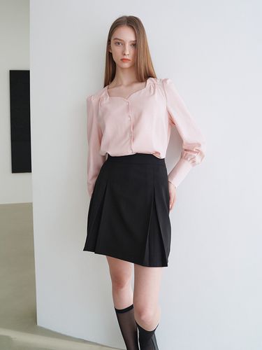 Pintuck Mini Skirt Black - bibyseob - Modalova