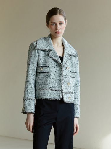 RTS Wide Collar Tweed Jacket - MOHAN - Modalova