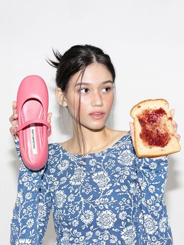 Bagel Puffy Mary Jane Flats_Sun Kissed Pink - CHAUSSURE LAPIN - Modalova