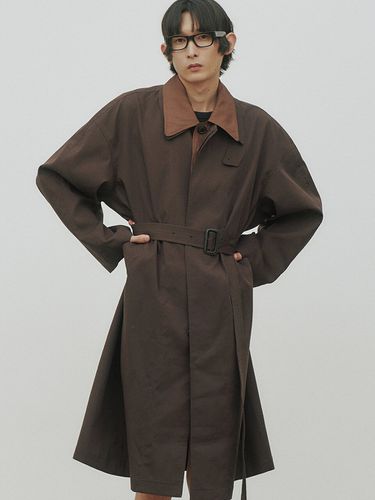 Organza Layered Balmacaan Coat _ - NOIRER - Modalova