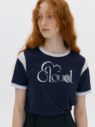 Organic Cotton Sunset Binding T-shirt _Navy - a.t.corner - Modalova