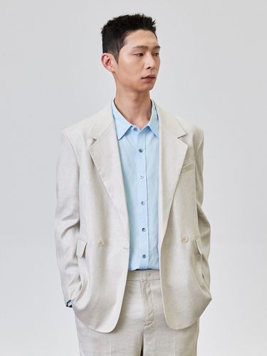 Linen Double Set Up Jacket - THE KNIT COMPANY - Modalova