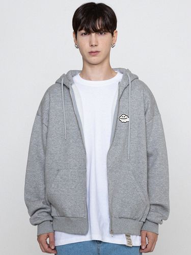 Cloud Smile Embroidery Hoodie Zip-up [] - GRAVER - Modalova