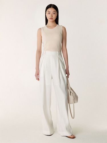 Linen Wide Leg Pants_Clean White - KINDERSALMON - Modalova