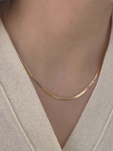 Silver 925 2MM Silk Chain Choker - byweekend - Modalova