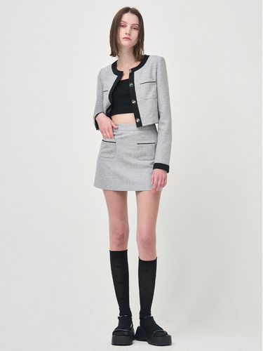 Piping Pocket Tweed Mini Skirt - ETMON - Modalova