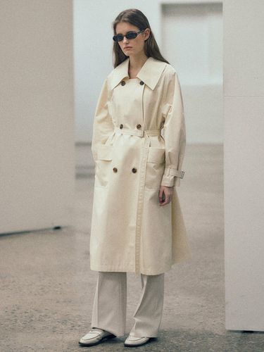 Wide Collar Trench Coat - LOEUVRE - Modalova