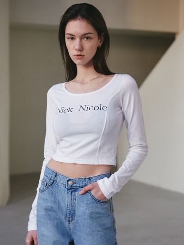 Nicole Cutting Line Crop Shirt_White - NICK&NICOLE - Modalova