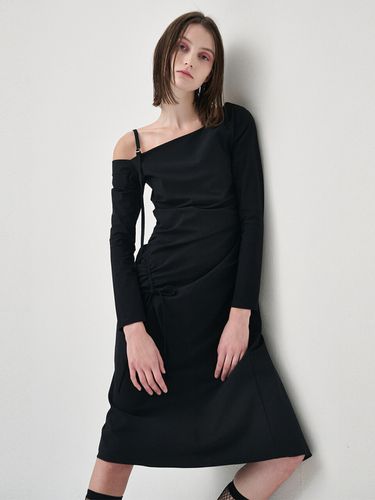 One Off Shoulder Shirring Dress - ETMON - Modalova